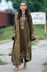 IZEL - Winter 3PC Dhanak Embroidered Suit - SS0502